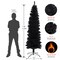 7.5 Ft Halloween Black Artificial Halloween and Christmas Tree with Metal Stand